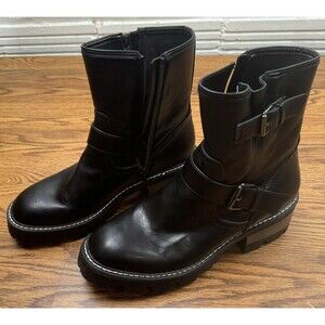 Target Mod Moto Boot Womens 9.5‎ Black Zipper Biker Buckle Boots
